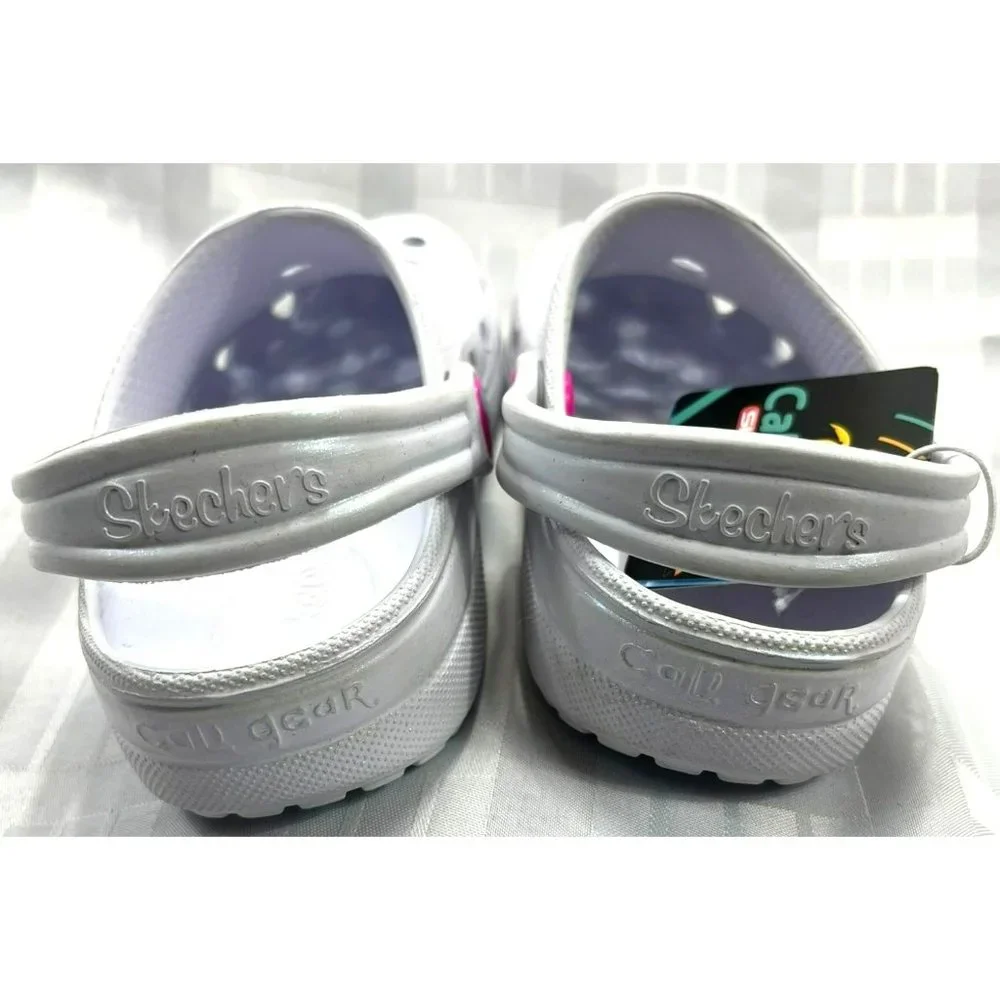 Skechers Youth Girls Heart Charmer Clogs, color white, size 12 - Picture 10 of 10